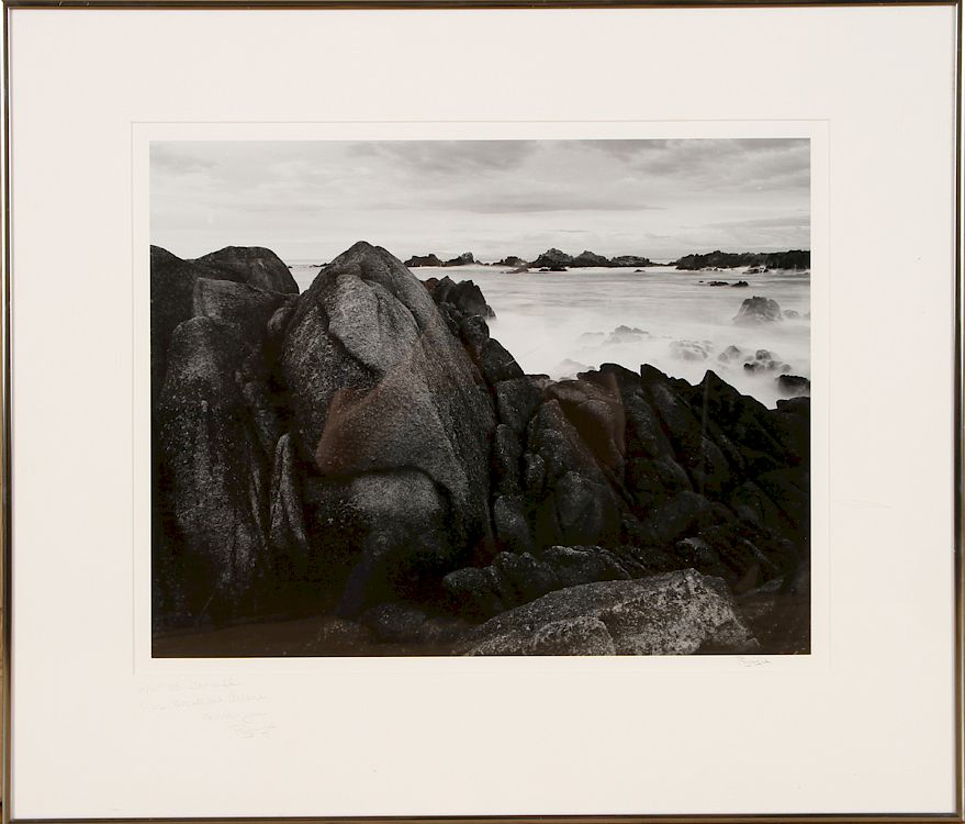 Appraisal: RYUIJIE SURF AND ROCKS ASILOMAR PRINT SIGNED Ryuijie Japanese American