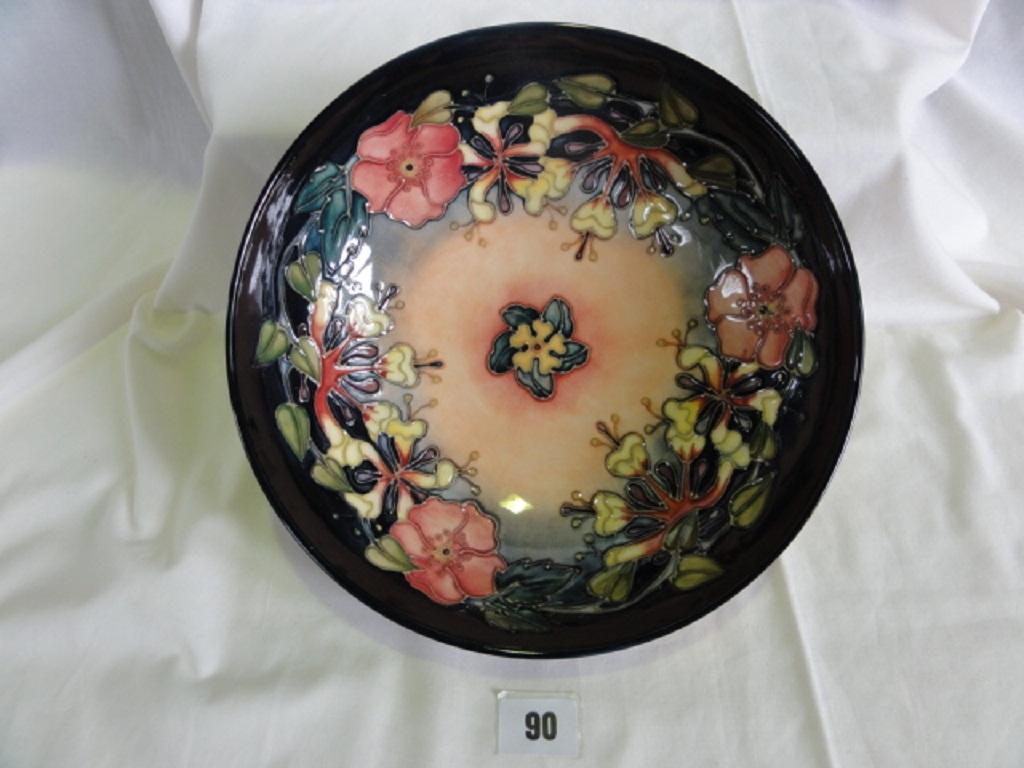 Appraisal: A Moorcroft Pottery blue ground open fruit bowl with interior