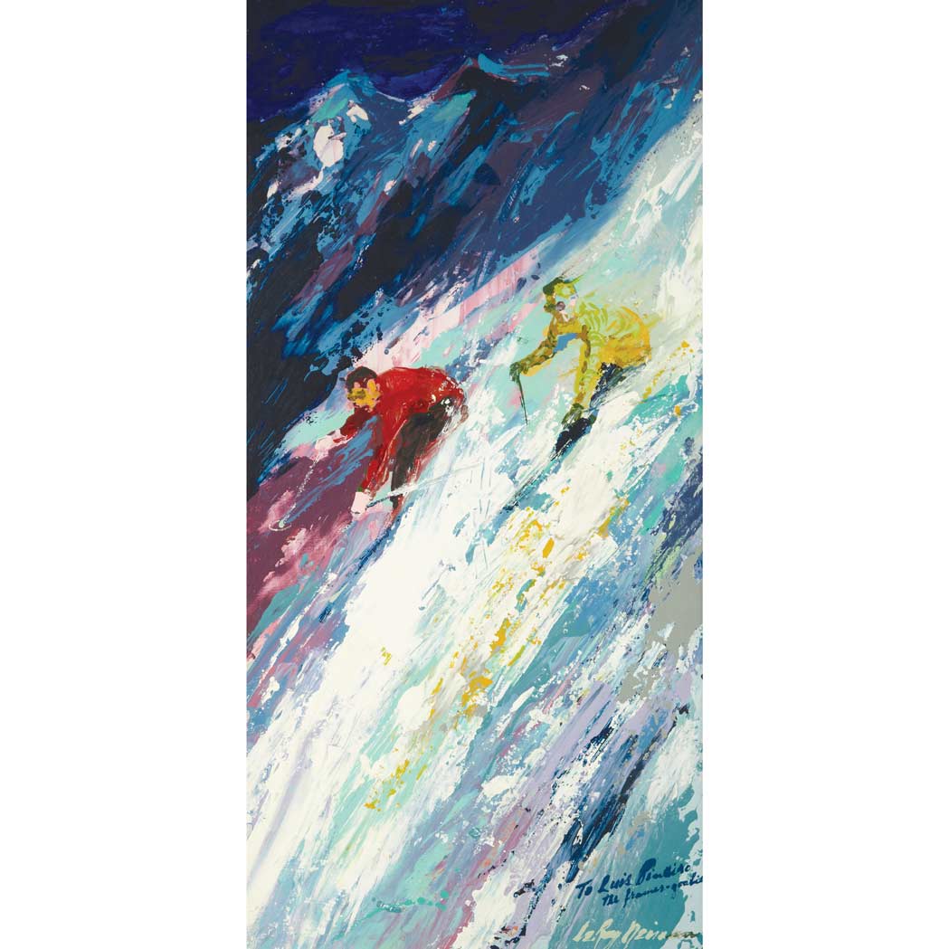 Appraisal: LeRoy Neiman American b Downhill Skiers Signed LeRoy Neiman and