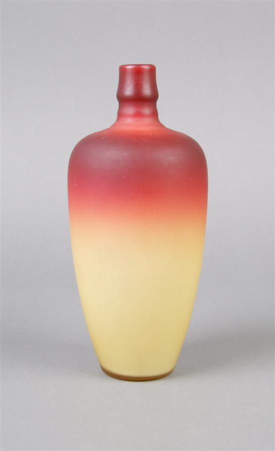 Appraisal: A Wheeling Peachblow Morgan Vase Height inches