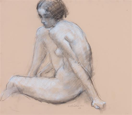 Appraisal: Sale Lot Charles Winfield Richards American - Untitled Nude pastel