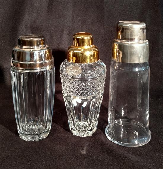 Appraisal: Sale Lot Three Cocktail Shakers Height of tallest inches -