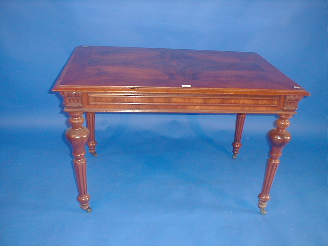 Appraisal: A thC Continental walnut centre table with quarter veneered burr