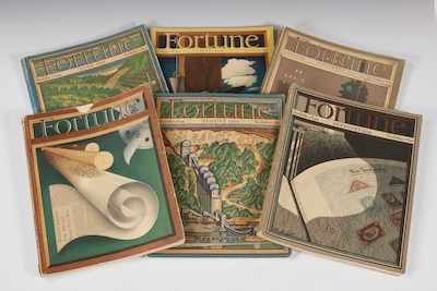 Appraisal: A Lot of Six Fortune Magazines Lot includes February and