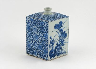 Appraisal: A Japanese blue and white tokuri the square body with