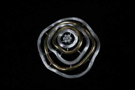 Appraisal: ITALIAN K YELLOW AND WHITE GOLD AND DIAMOND CONTEMPORARY DESIGN