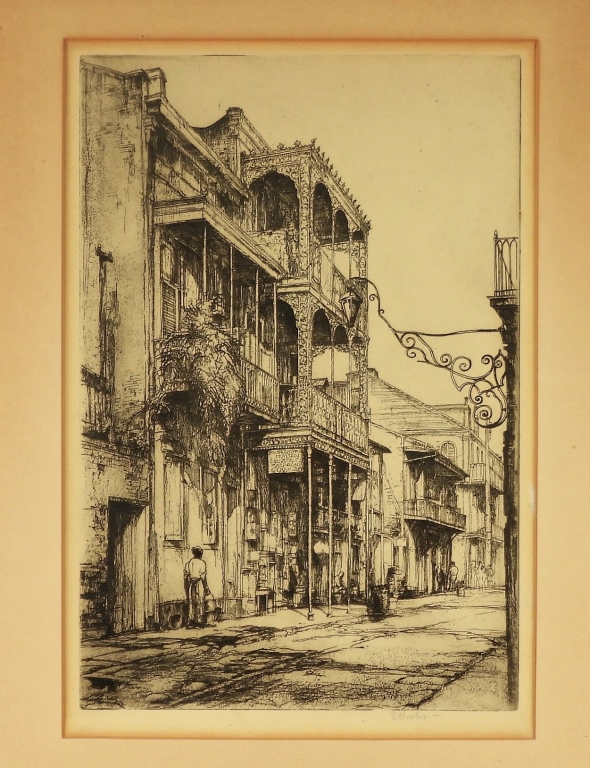 Appraisal: EARL HORTER NEW ORLEANS STREET ETCHING Pennsylvania California - Titled