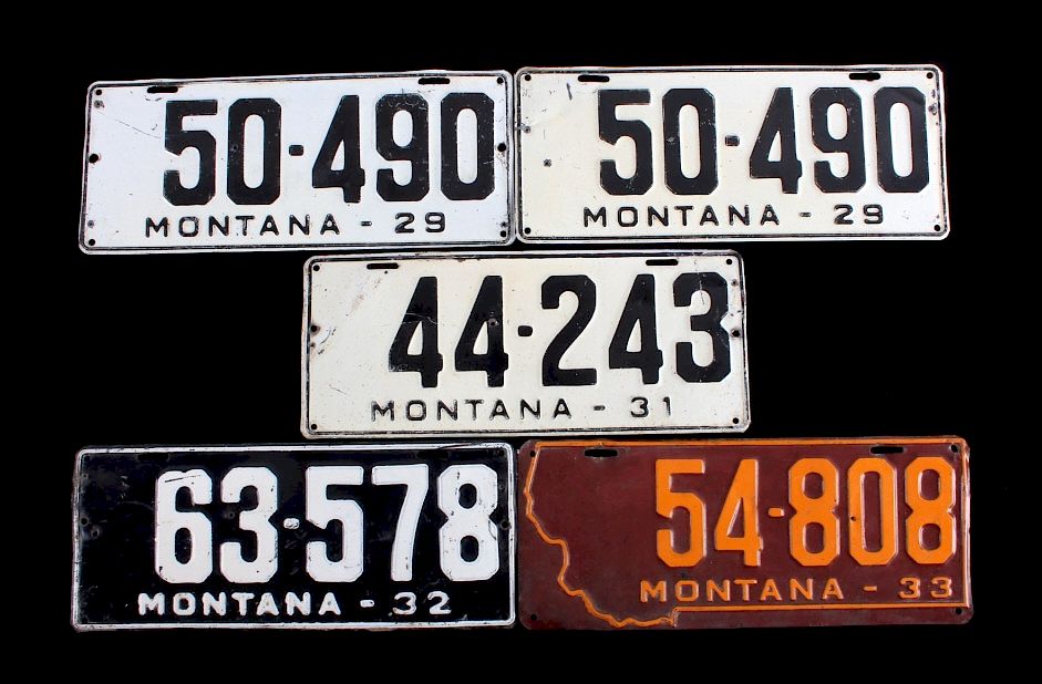 Appraisal: Montana License Plate Collection This is a collection of Montana