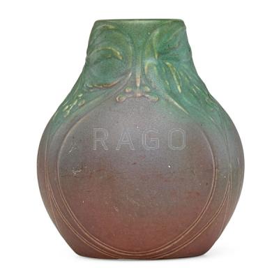 Appraisal: VAN BRIGGLE Early vase w Virginia creepers Condition Report