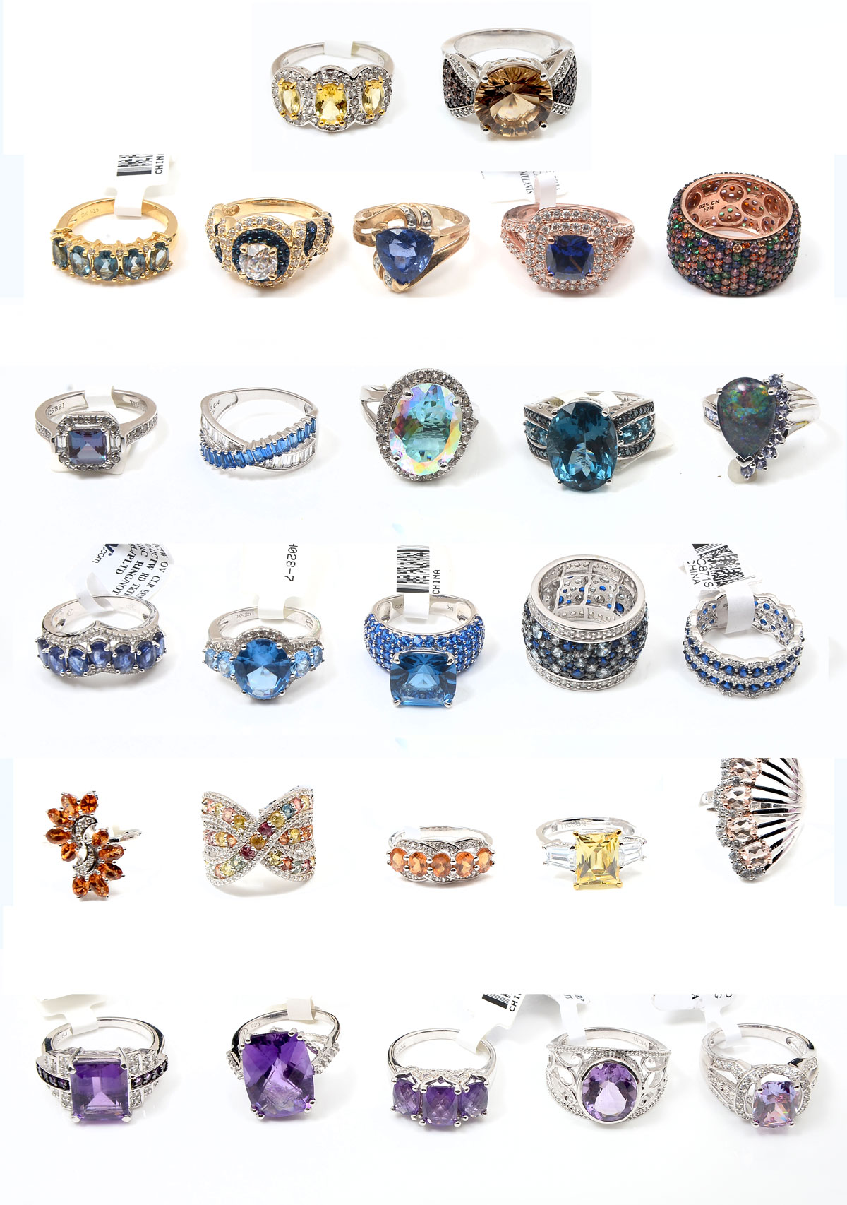 Appraisal: STERLING RINGS A beautiful mix of sterling rings - some