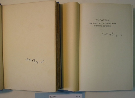 Appraisal: BYRD RICHARD E Two books each Signed REByrd Discovery Little