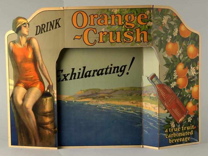 Appraisal: -D Cardboard Orange Crush Die-Cut Display Description s Features early