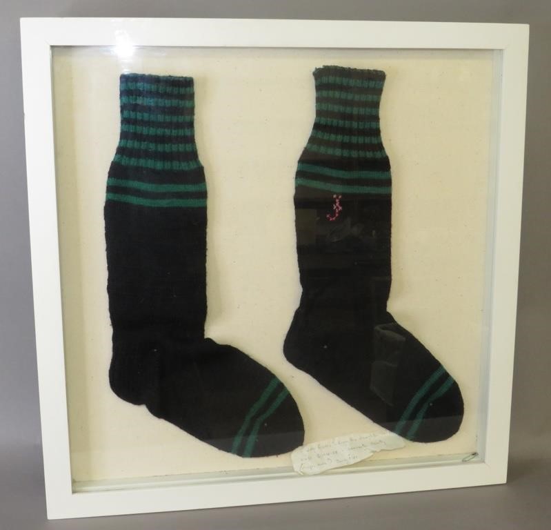 Appraisal: FINE CASE DISPLAY OF PAIR OF BLUE GREEN WOOL STOca