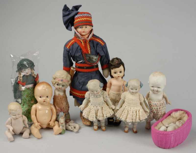 Appraisal: Lot of Small Dolls Description Japan Bisque Dolls one a