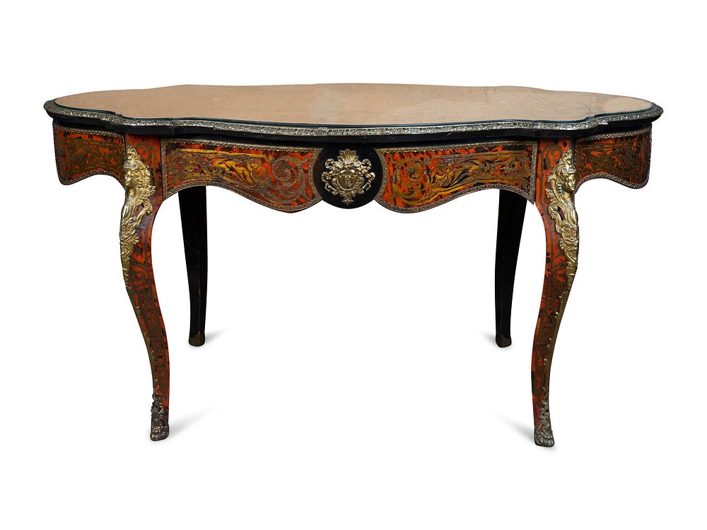 Appraisal: A Napoleon III Style Gilt Bronze Mounted Boulle Marquetry Table