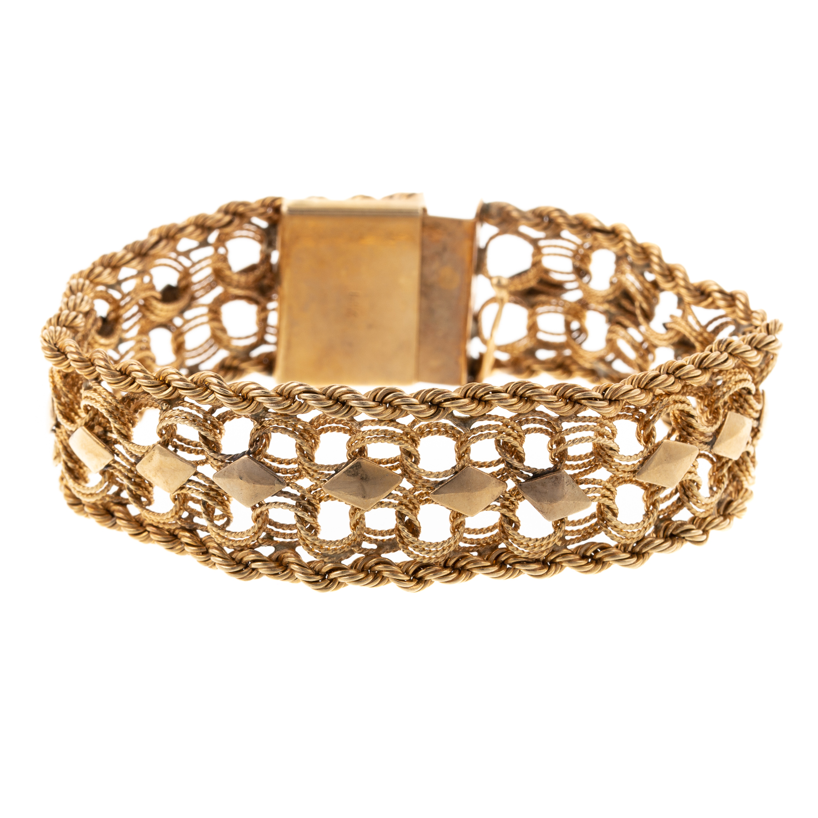 Appraisal: A WIDE K YELLOW GOLD BRACELET K yellow gold wide