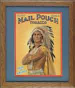 Appraisal: AD FOR MAIL POUCH TOBACCO Colorful paper lithography depicting Indian