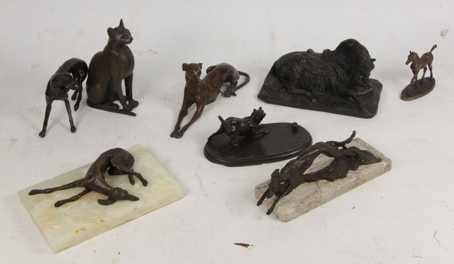 Appraisal: Various bronze and resin models of horses and dogs