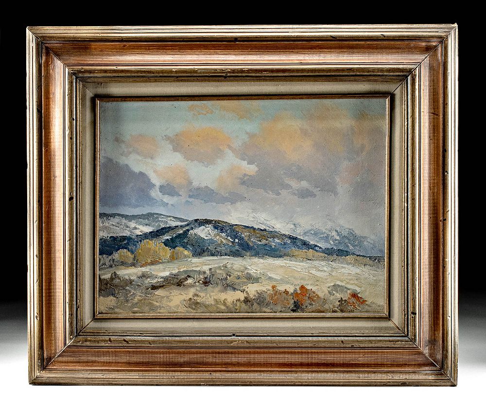 Appraisal: Framed Bill Freeman Painting - Snow Capped Mountains William E