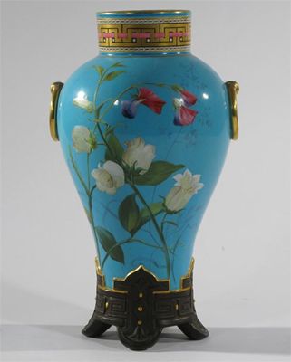 Appraisal: A Minton Cloisonne vase on moulded foot painted in colours