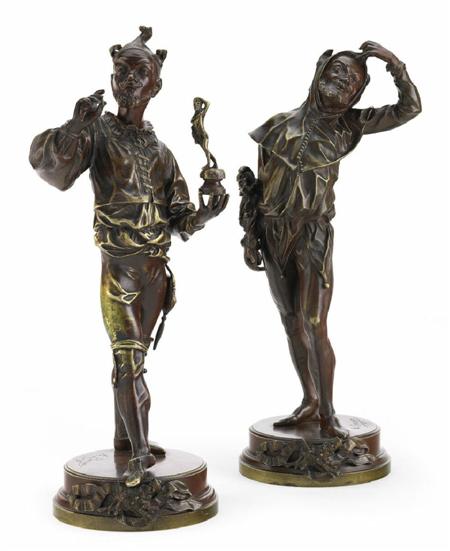 Appraisal: A pair of late th century bronze figures By Alfred