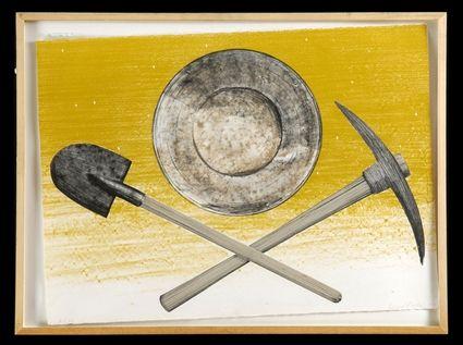 Appraisal: ED RUSCHA b PICK PAN SHOVEL Lithograph in colors x