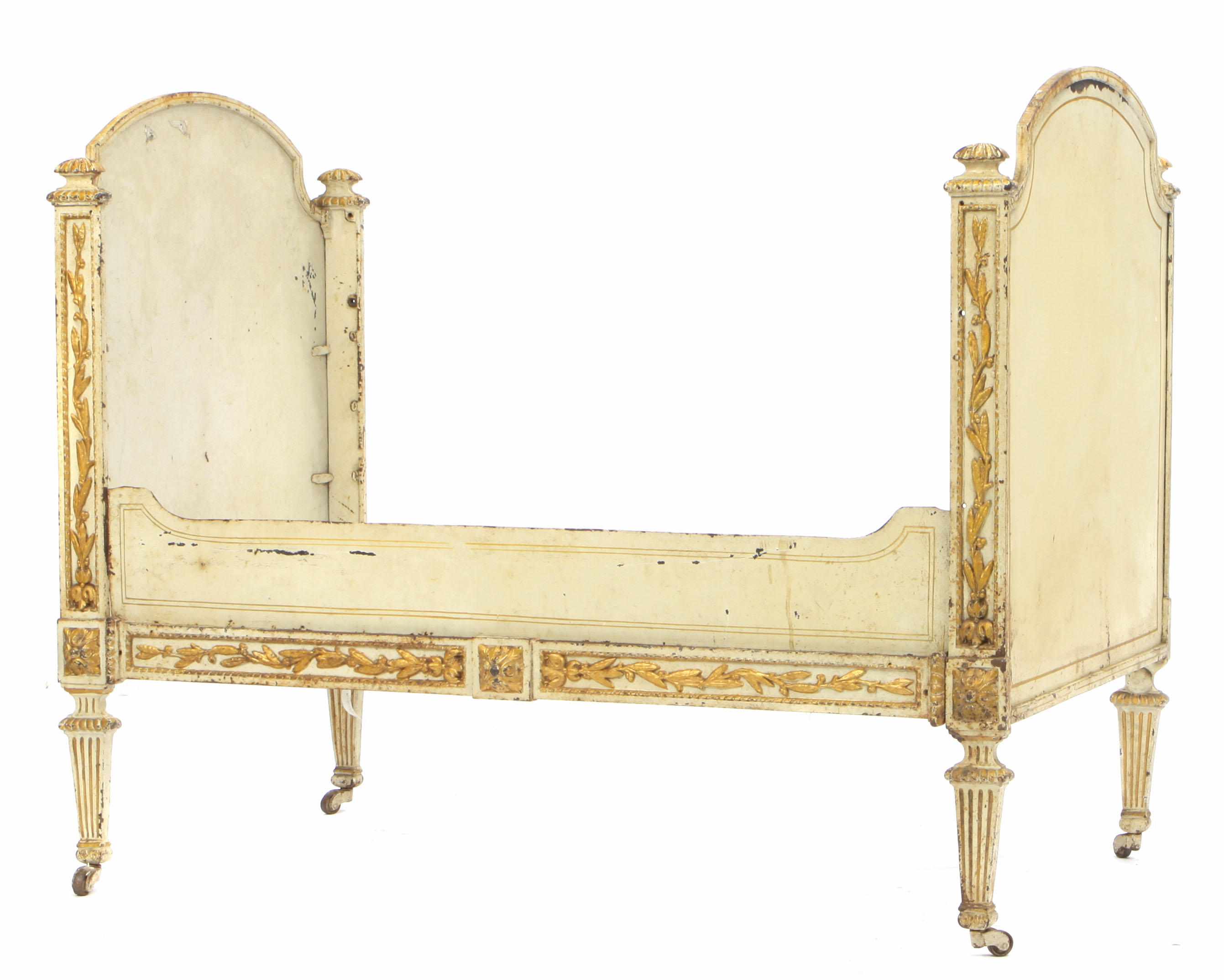 Appraisal: A Louis XVI style paint decorated parcel gilt cast iron