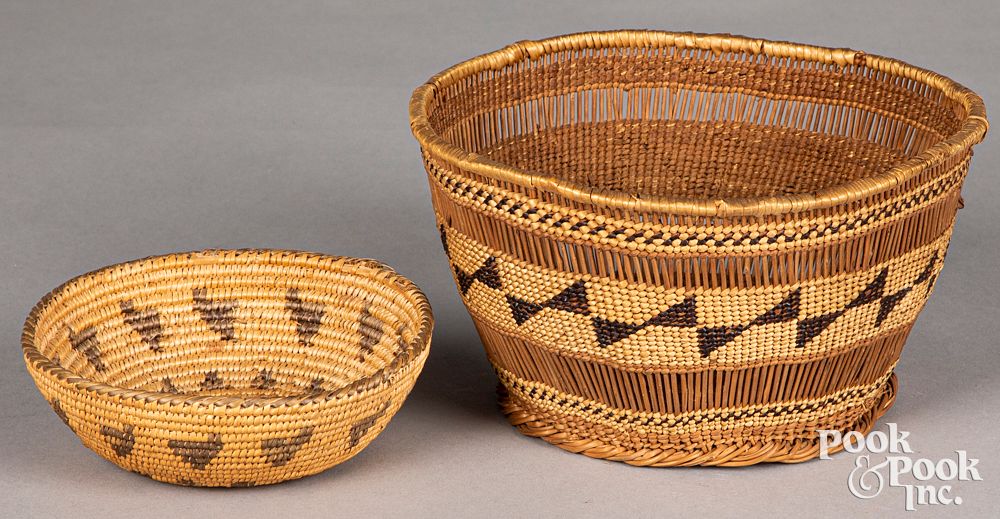 Appraisal: Two California Native American Indian baskets Two California Native American