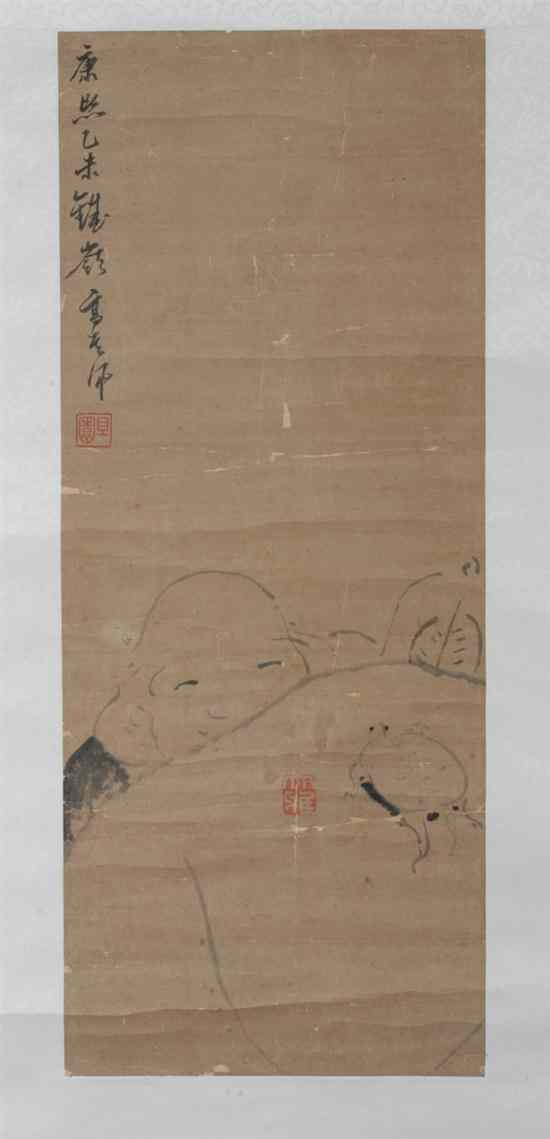 Appraisal: AFTER GAO QI PEI Chinese - CHILD AND TORTOISE ink