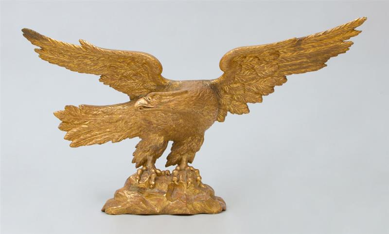 Appraisal: GEORGE III CARVED GILTWOOD FIGURE OF AN EAGLE x x