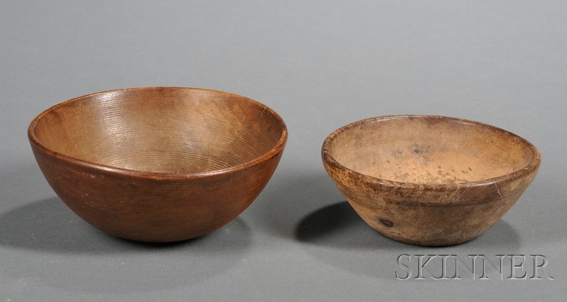 Appraisal: Two Small Turned Bowls th century imperfections dia - ht