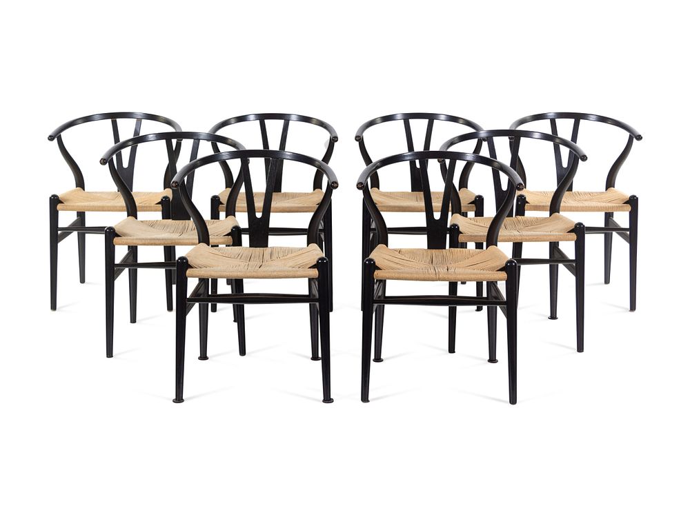 Appraisal: Hans Wegner Danish - Eight Wishbone Chairs c Carl Hansen