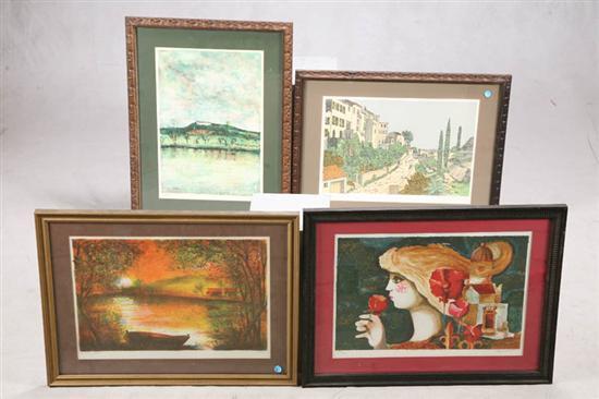 Appraisal: FOUR FRAMED PRINTS All are artist signed and numbered in