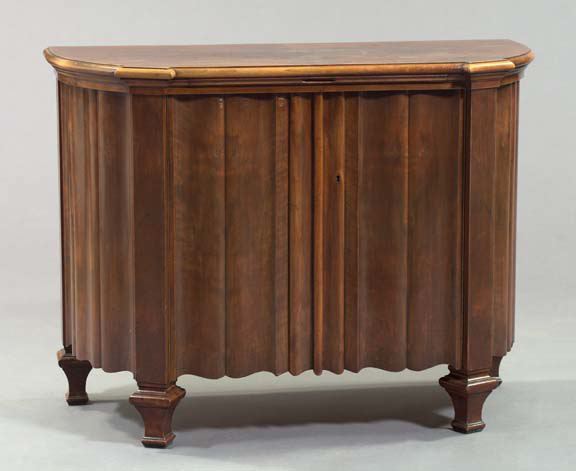 Appraisal: Art Deco Fruitwood Console Cabinet early th century the complex