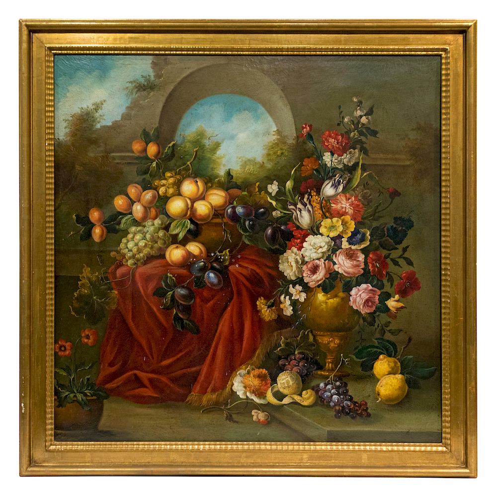 Appraisal: Continental School Continental School th Century Floral Still Life Oil