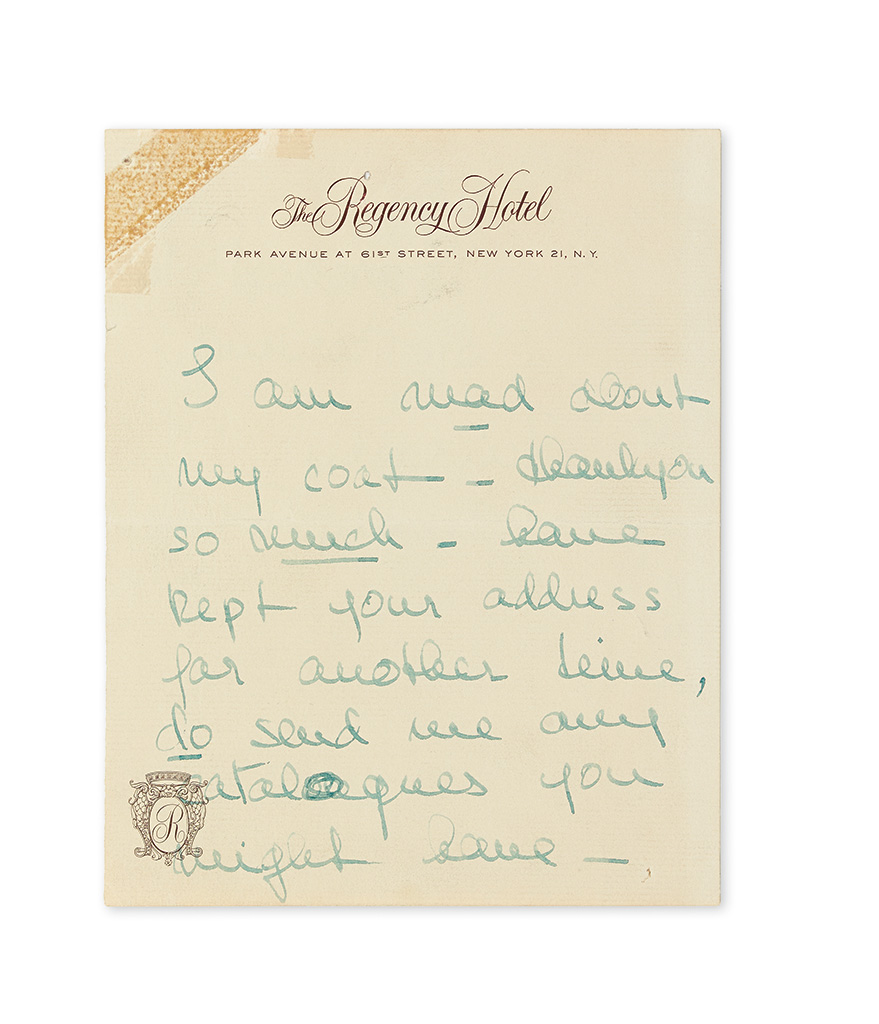 Appraisal: HEPBURN AUDREY Autograph Letter Signed Audrey Ferrer to Marianne Ohm