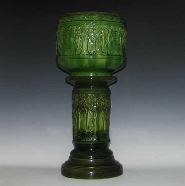 Appraisal: Brush McCoy Green Woodland Jardiniere and Pedestal both marked die