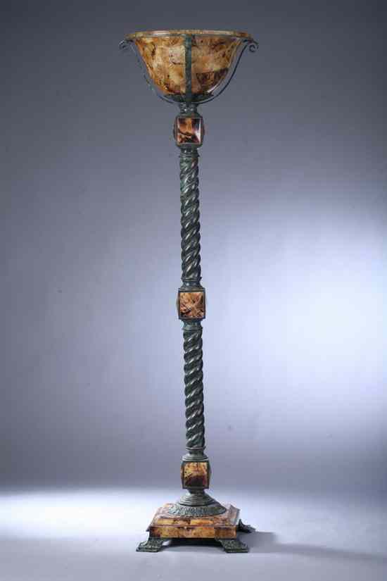 Appraisal: GEORGIAN STYLE CAST-METAL AND FAUX TORTOISESHELL TORCHERE by Maitland-Smith Reverse