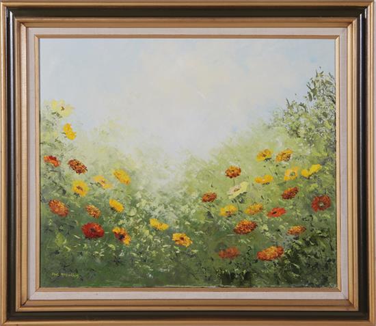 Appraisal: Dee McCollum American th century POPPIES IN FIELD acrylic on