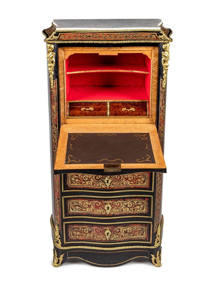 Appraisal: A Napoleon III Boulle Marquetry Semainier A Napoleon III Boulle