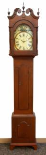 Appraisal: Pennsylvania Federal Tall Clock Solid walnut with scrolled top surmounted