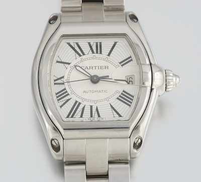 Appraisal: A Cartier Automatic Roadster Stainless Steel Gentleman's Watch Stainless steel