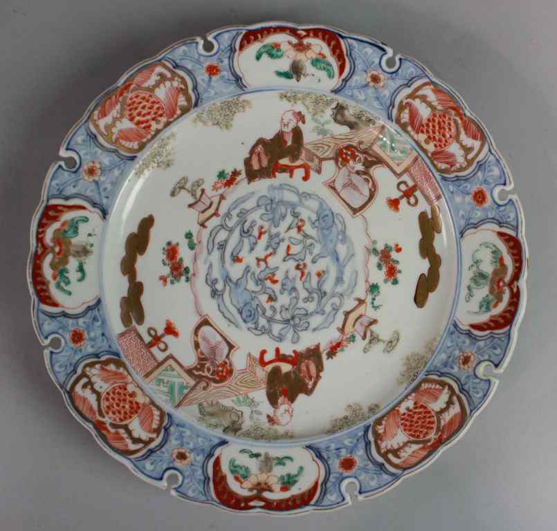 Appraisal: JAPANESE IMARI SHAPED CIRCULAR DISH LATE TH CENTURY with a