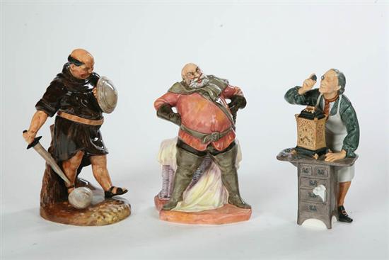 Appraisal: THREE ROYAL DOULTON FIGURINES The Clockmaker HN Friar Tuck HN