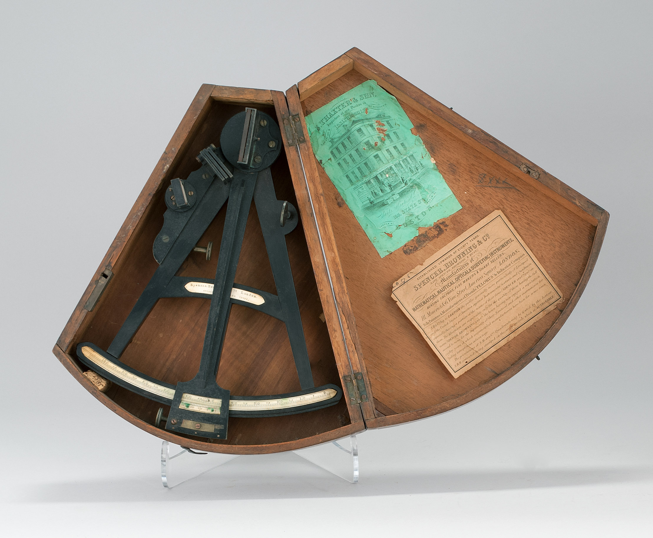 Appraisal: CASED SEXTANT BY SPENCER BROWNING OF LONDON Case retains original