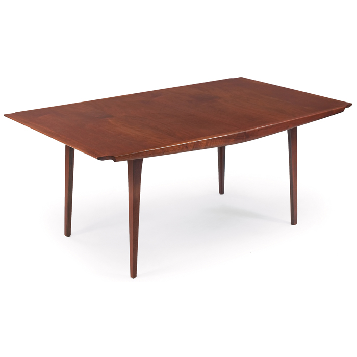 Appraisal: Jens Risom dining table by Jens Risom Design Inc walnut