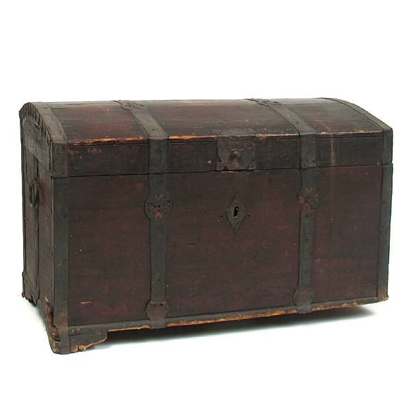 Appraisal: A Continental iron bound chest height in width in depth