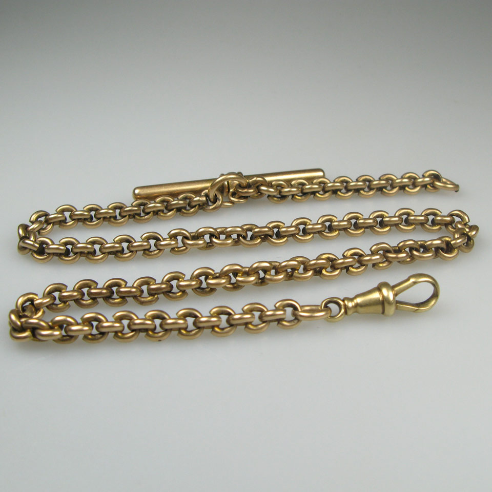 Appraisal: k Yellow Gold Watch Chain with a swivel and T-bar