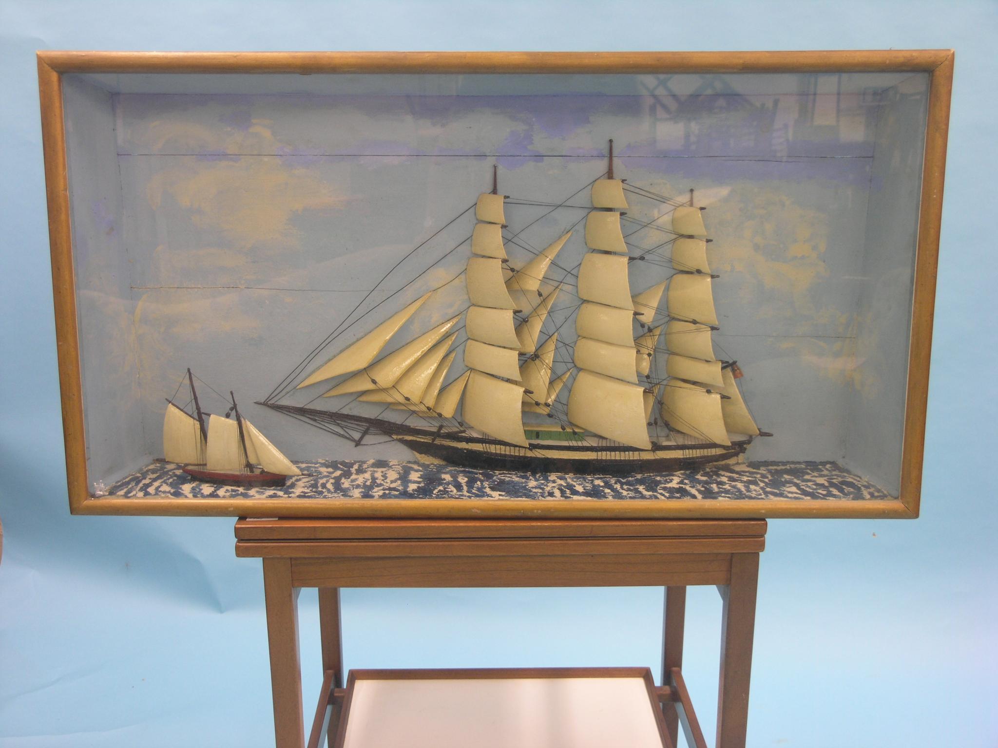 Appraisal: A Victorian ship diarama three-masted tallship fully rigged and sailed