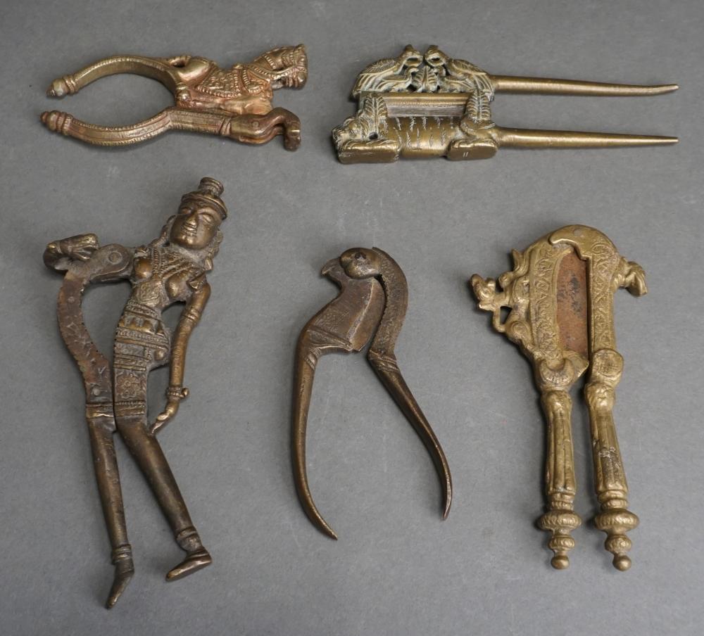 Appraisal: GROUP OF FIVE ASSORTED INDIAN AND ASIAN BRONZE AND BRASS